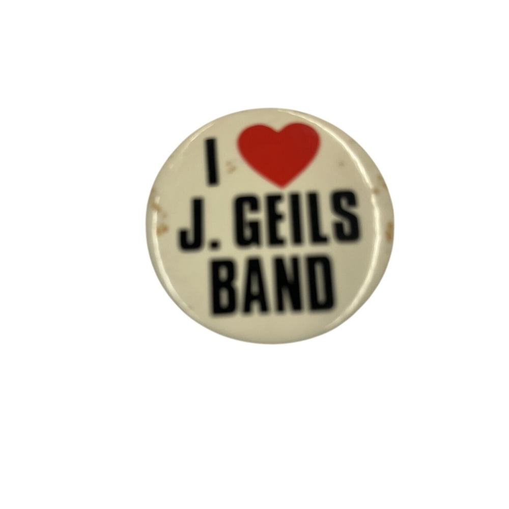 I Love J. Geils Band Vintage 1980s Pinback Button